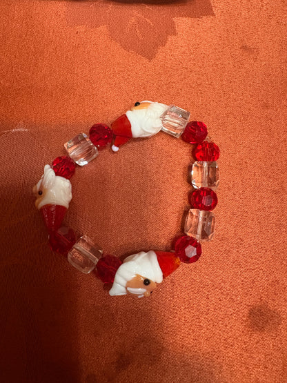 Santa Claus glass beaded Stretchy Bracelet