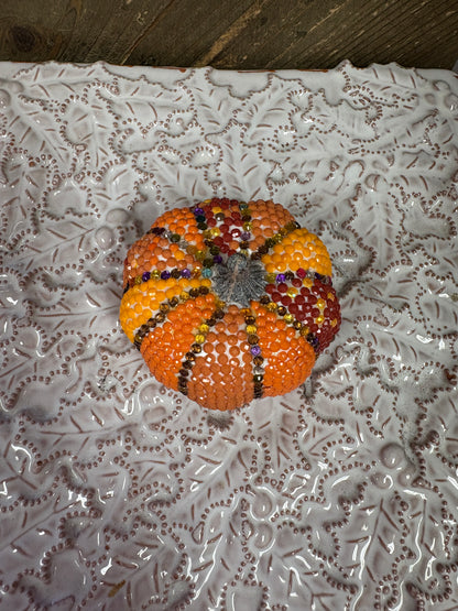 ✨ Diamond Art Pumpkin – Autumn Orange Sparkle Décor (4"x4"x2")