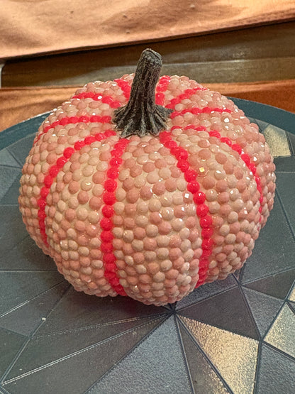 Diamond Art Pumpkin – Pink Sparkle Fall Décor (4"x4"x2")