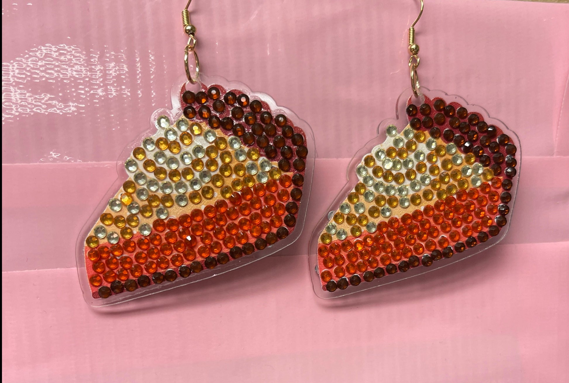Thanksgiving- Diamond Painting Yummy Pumpkin Pie Wire Earrings-21Pink tiful of LOVE