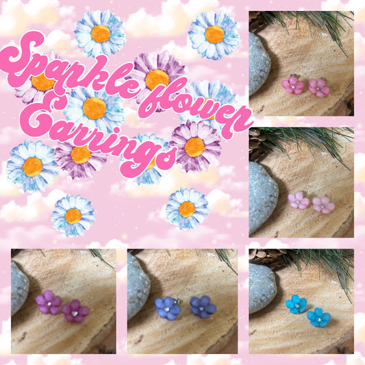 Flower Power; Sparkle Flower Stud EarringsPink tiful of LOVE