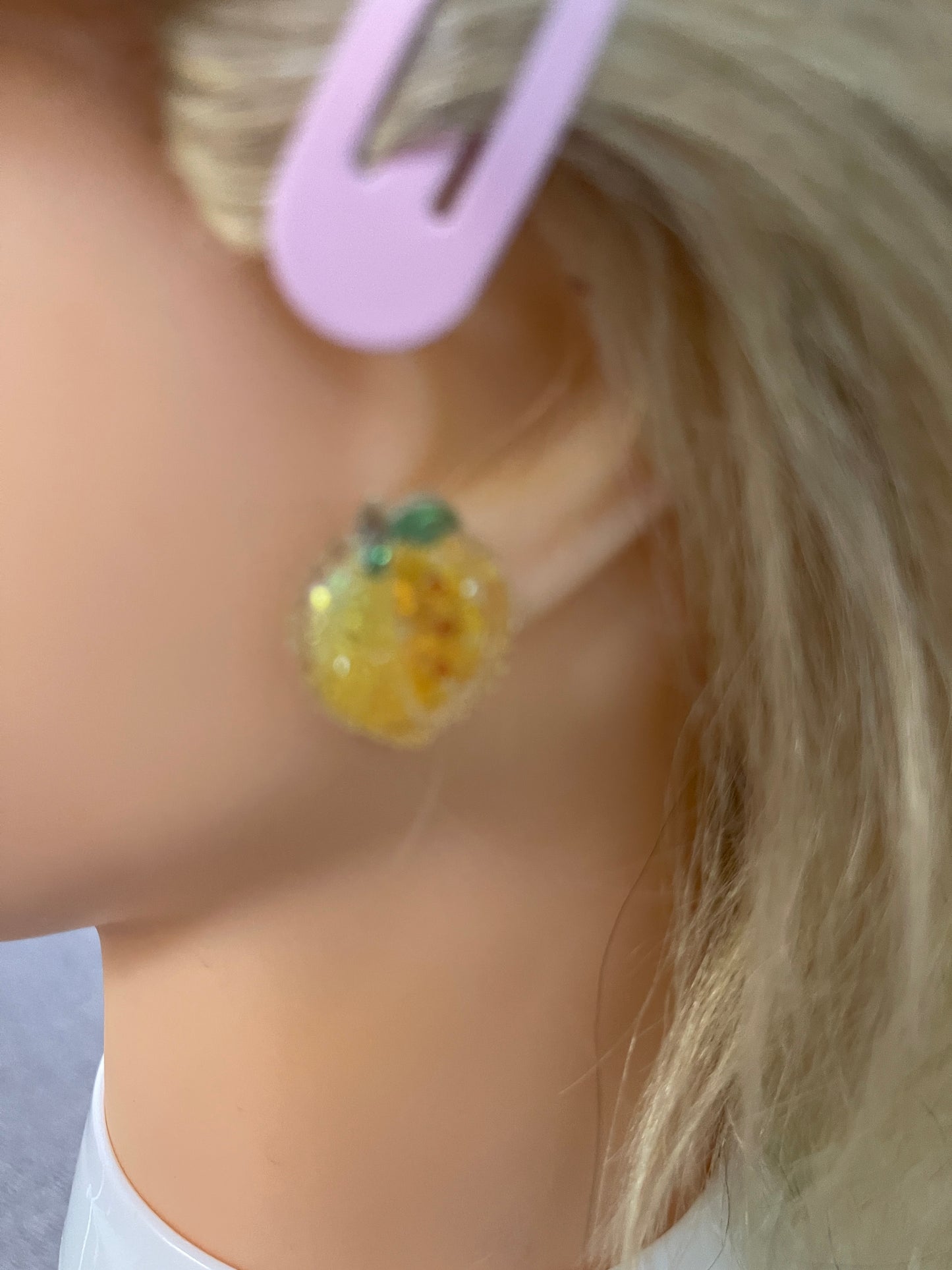Shimmer Lemon Stud Earrings