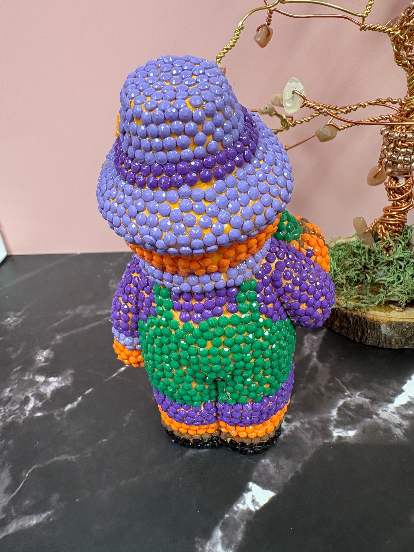 Diamond Art Figurine Set – Fall Scarecrow Friends with Pumpkins & Sunflowers (Ceramic Base)