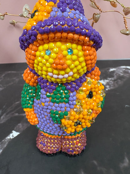 Diamond Art Figurine Set – Fall Scarecrow Friends with Pumpkins & Sunflowers (Ceramic Base)