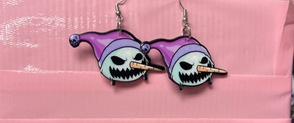 Creepy Scary Snowman Wire EarringPink tiful of LOVE