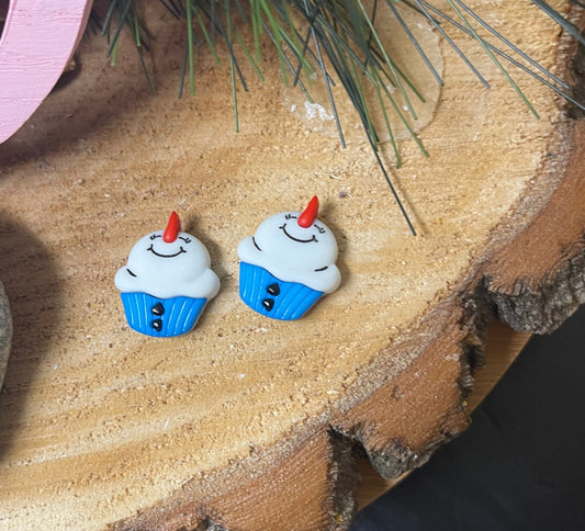 Snowman Cupcake Stud EarringsPink tiful of LOVE