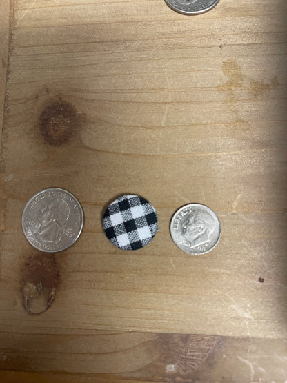Black and White Checkered Fabric Stud  EarringsPink tiful of LOVE