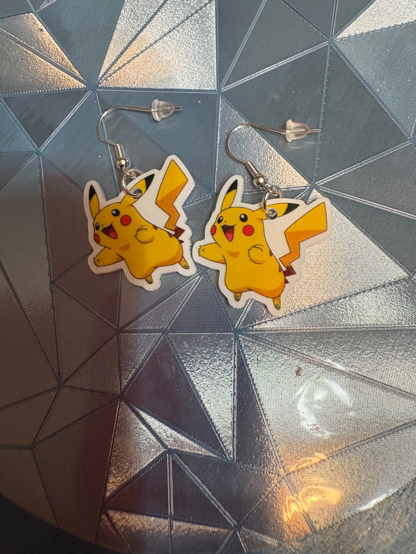 Pikachu Mini Dangle Earrings – Playful Acrylic Pokémon-Inspired Jewelry