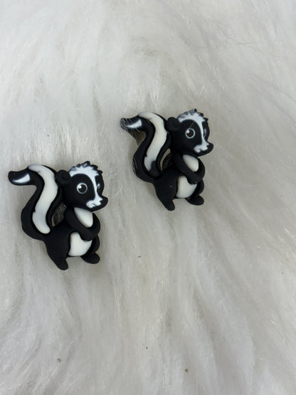 So Stinkin Cute Skunk Stud Earrings– Adorable Black & White Woodland Jewelry