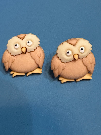 Whimsy Woodland Owl Earrings – Cute Brown & Cream Forest Friends