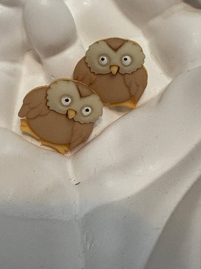 Whimsy Woodland Owl Earrings – Cute Brown & Cream Forest Friends