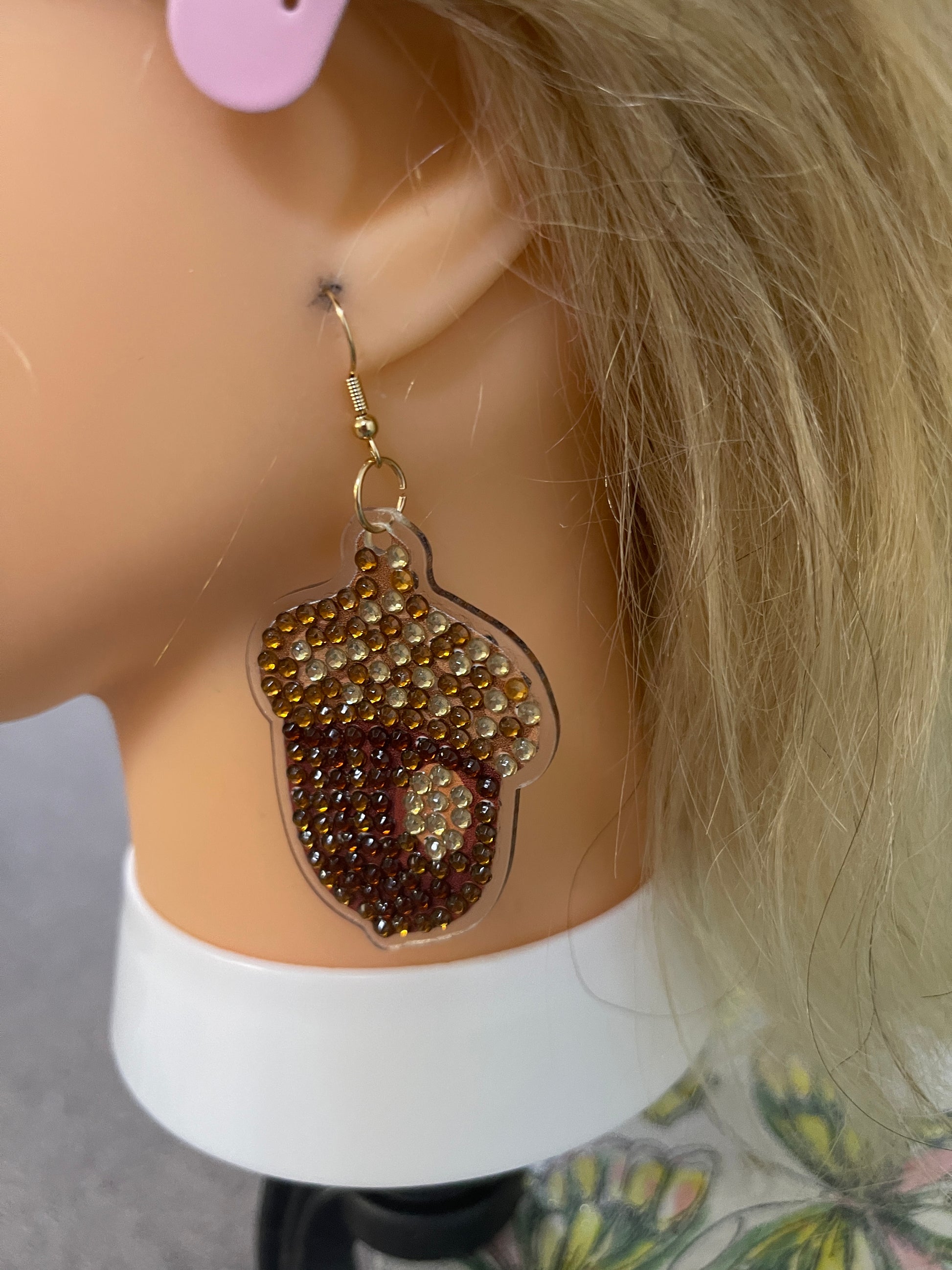 Thanksgiving- Diamond Painting Acorn Wire Earrings-23Pink tiful of LOVE