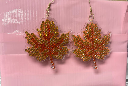 Thanksgiving- Diamond Painting Maple Leaf Wire Earrings-23