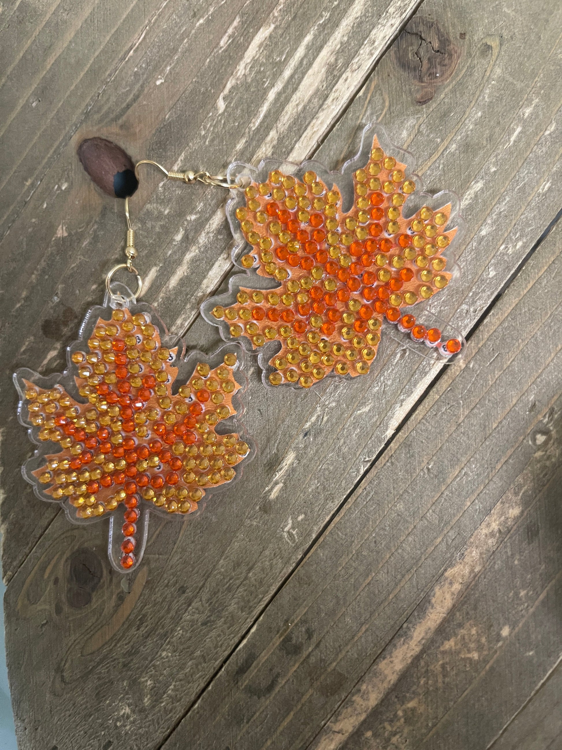Thanksgiving- Diamond Painting Maple Leaf Wire Earrings-23Pink tiful of LOVE