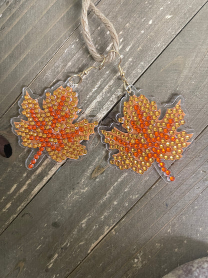 Thanksgiving- Diamond Painting Maple Leaf Wire Earrings-23