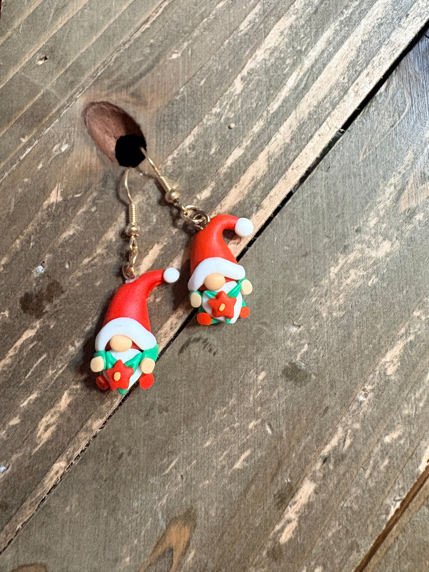 Mini Christmas Gnome Clay Earrings – Festive Holiday Charm Collection (6 Styles!)