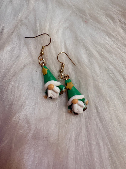 Mini Christmas Gnome Clay Earrings – Festive Holiday Charm Collection (6 Styles!)