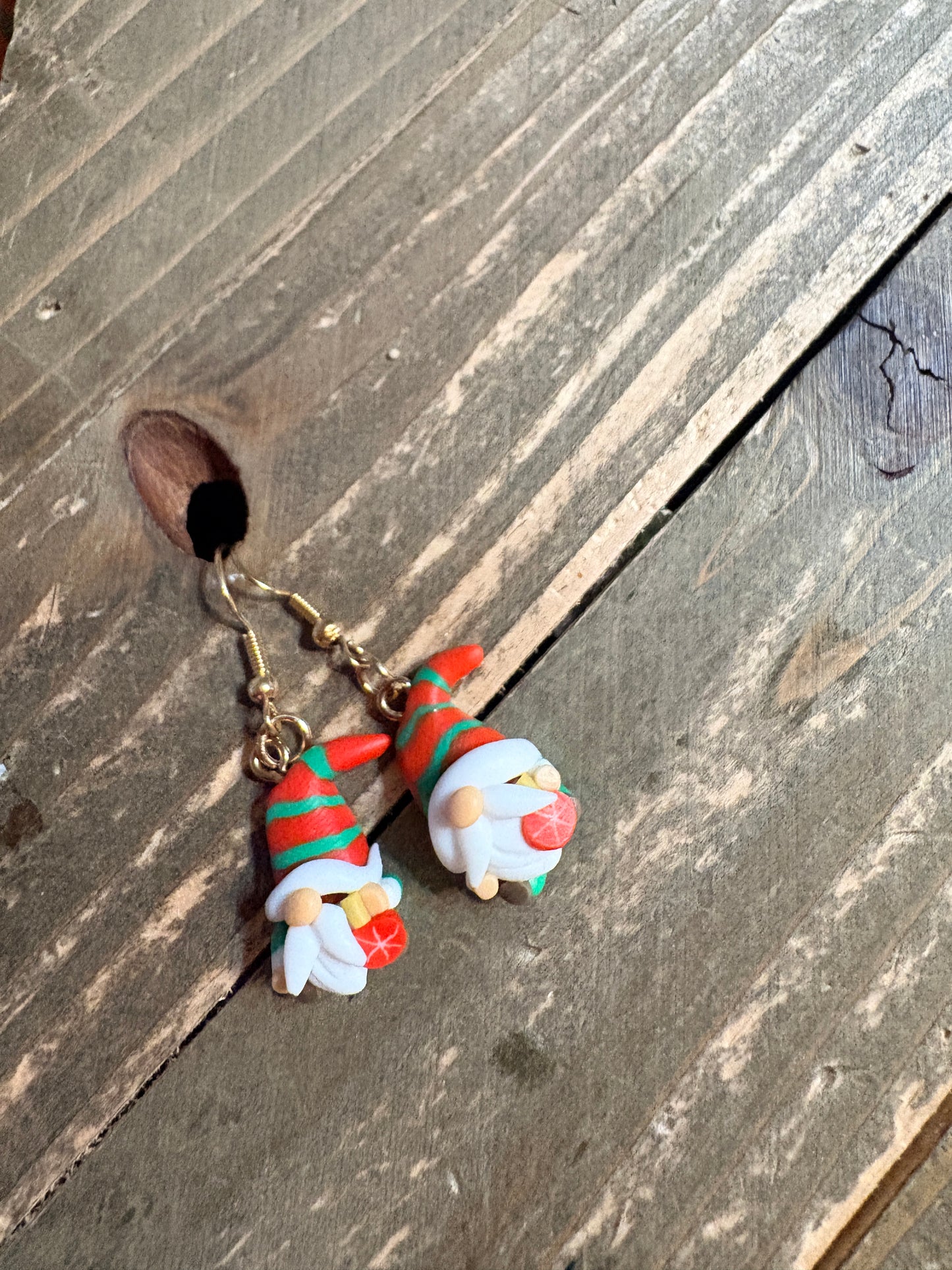 Mini Christmas Gnome Clay Earrings – Festive Holiday Charm Collection (6 Styles!)