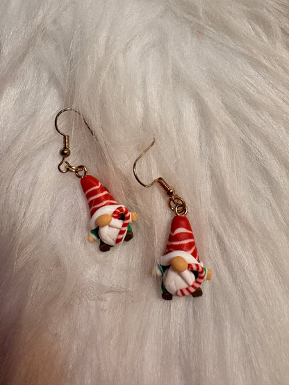 Mini Christmas Gnome Clay Earrings – Festive Holiday Charm Collection (6 Styles!)