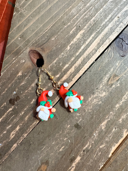 Mini Christmas Gnome Clay Earrings – Festive Holiday Charm Collection (6 Styles!)