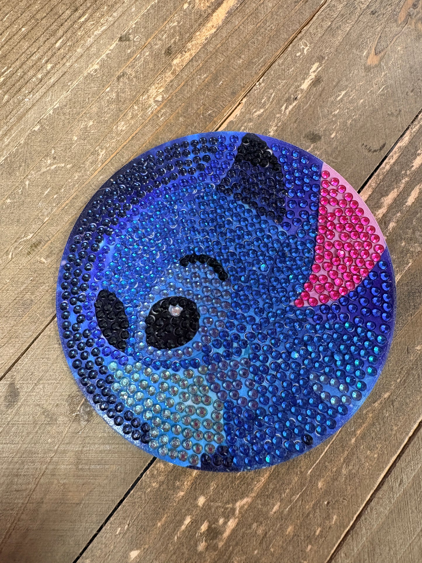 Stitch Diamond Art Coaster Set | Handmade Sparkling | Set of 8