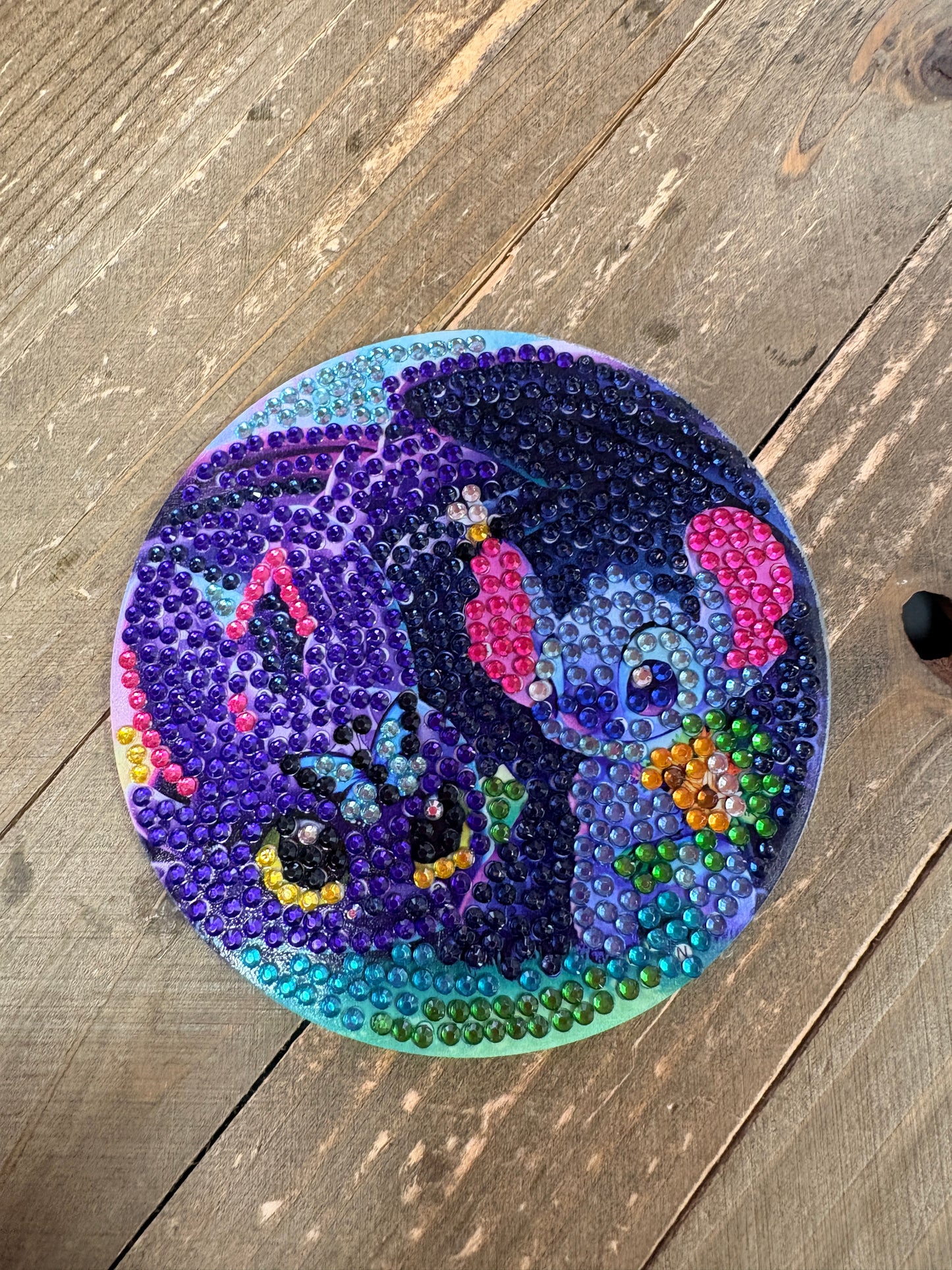 Stitch Diamond Art Coaster Set | Handmade Sparkling | Set of 8