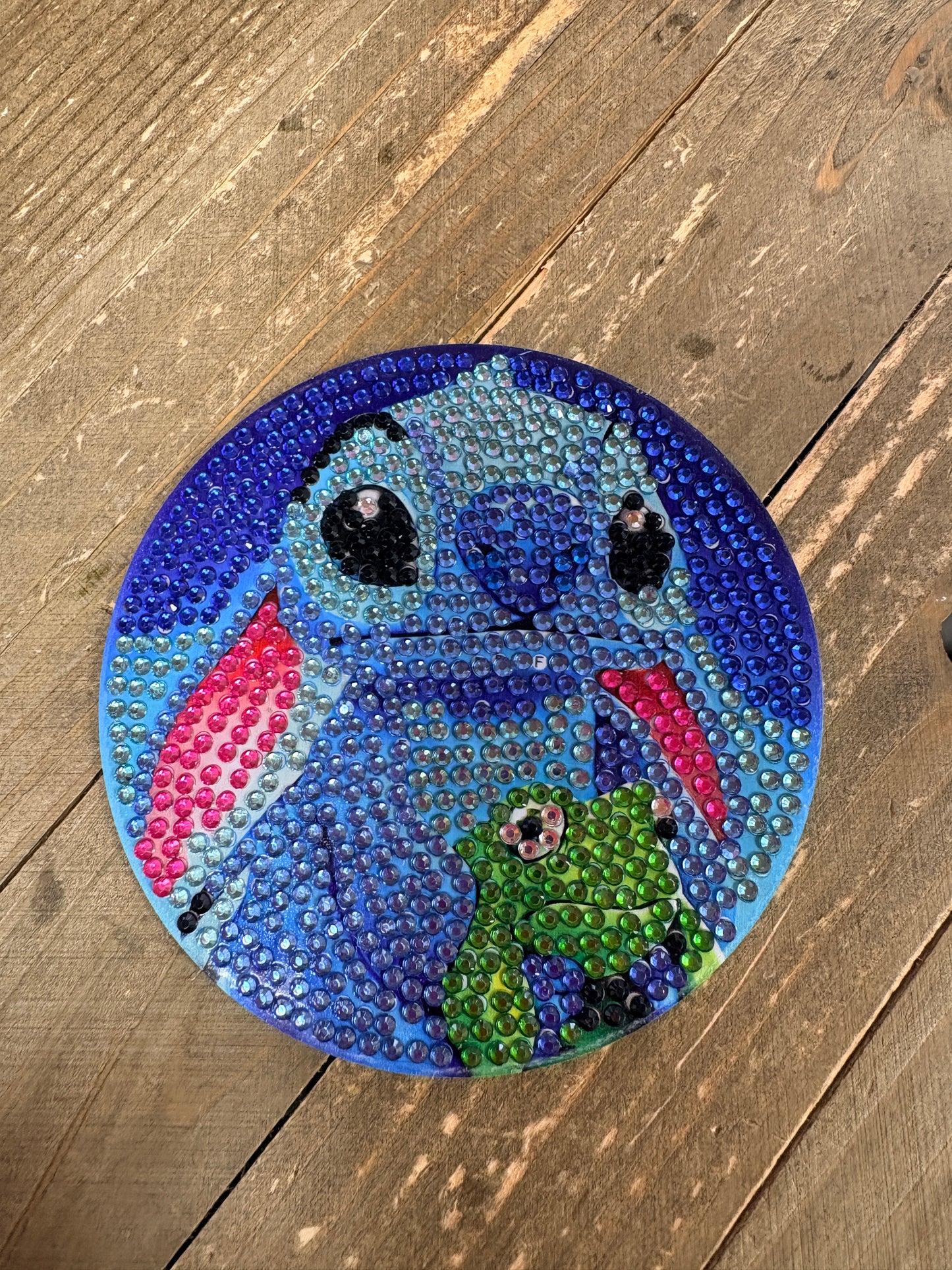 Stitch Diamond Art Coaster Set | Handmade Sparkling | Set of 8