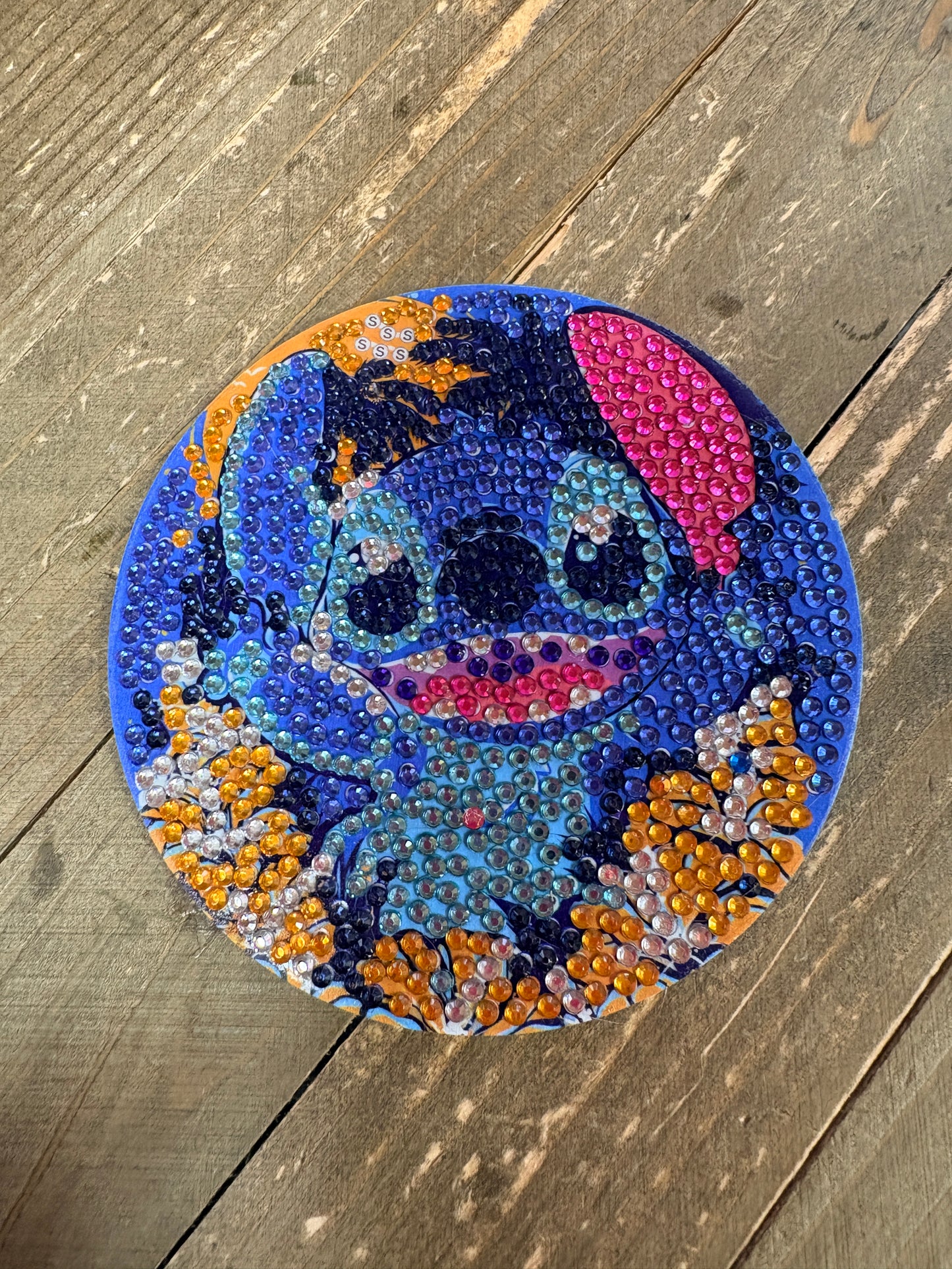 Stitch Diamond Art Coaster Set | Handmade Sparkling | Set of 8