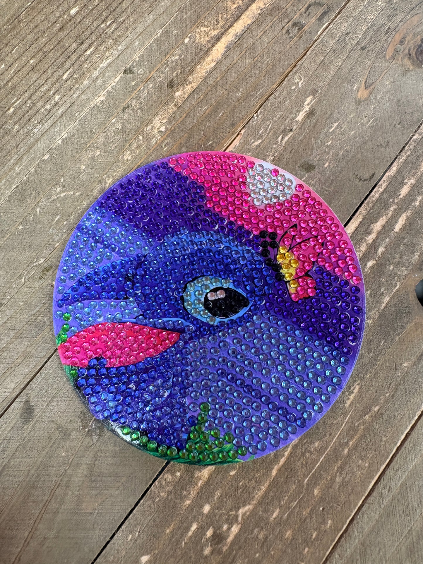 Stitch Diamond Art Coaster Set | Handmade Sparkling | Set of 8