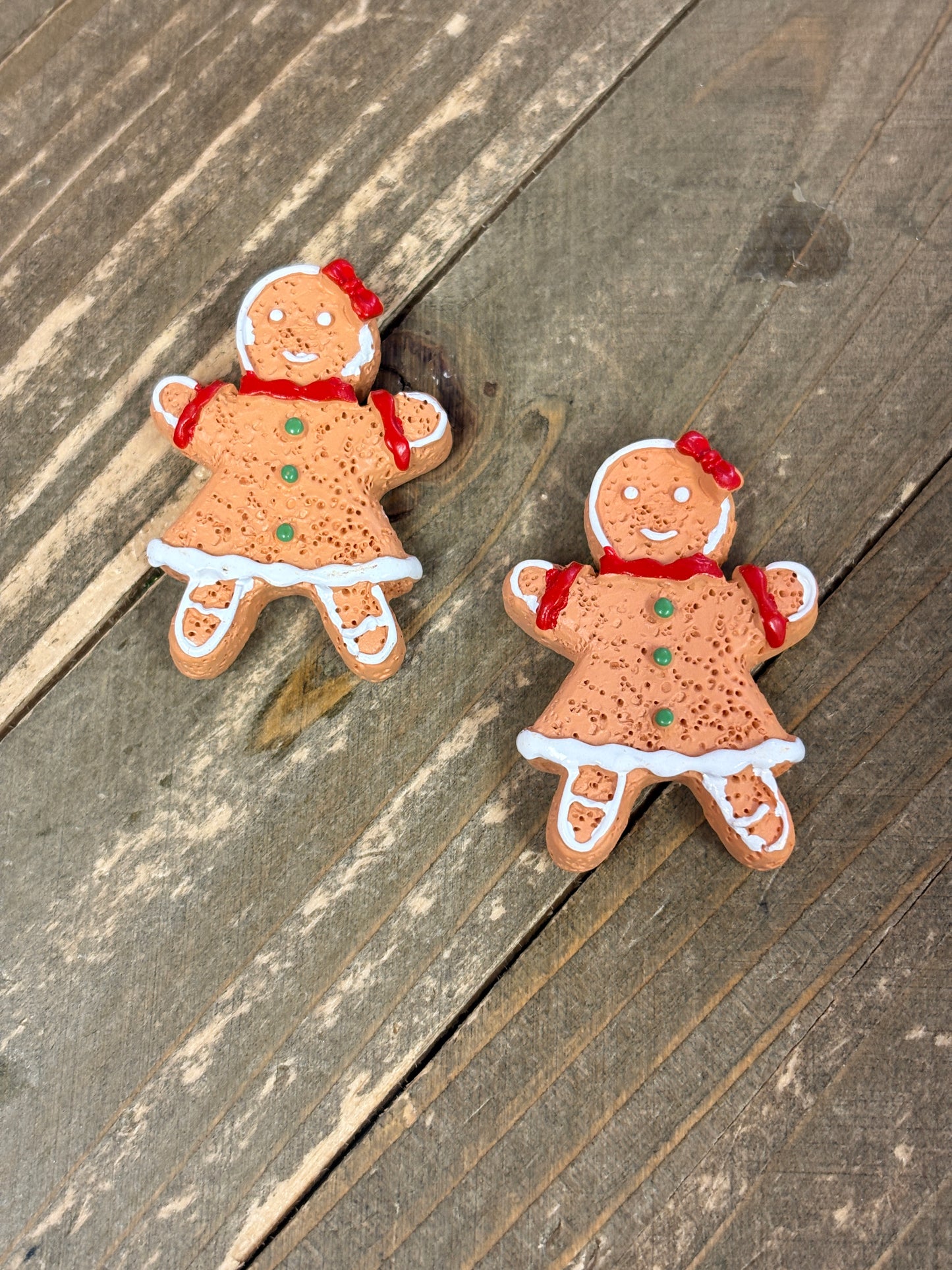 Gingerbread Girl Post Earrings – Festive Resin Holiday Earrings