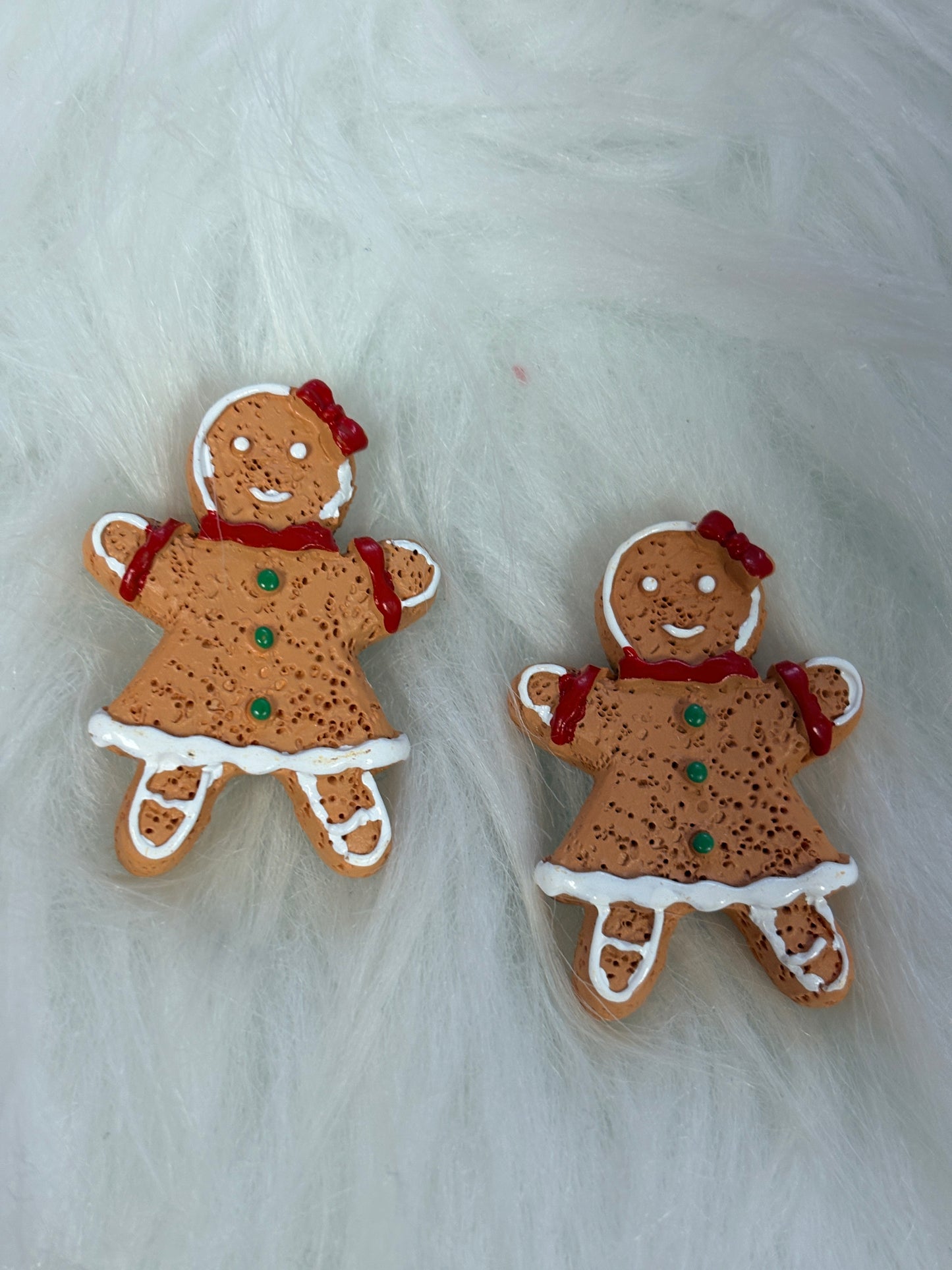 Gingerbread Girl Post Earrings – Festive Resin Holiday Earrings