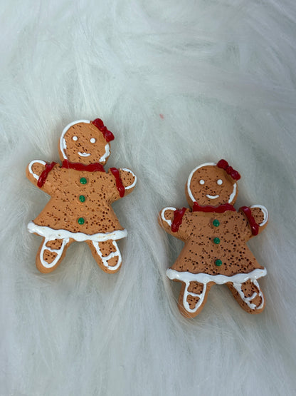 Gingerbread Girl Post Earrings – Festive Resin Holiday Earrings