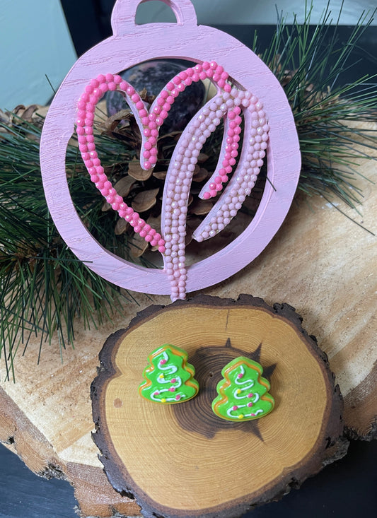 Christmas Cookie Tree Stud EarringsPink tiful of LOVE