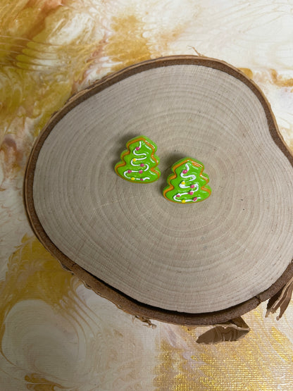 Christmas Cookie Tree Stud Earrings