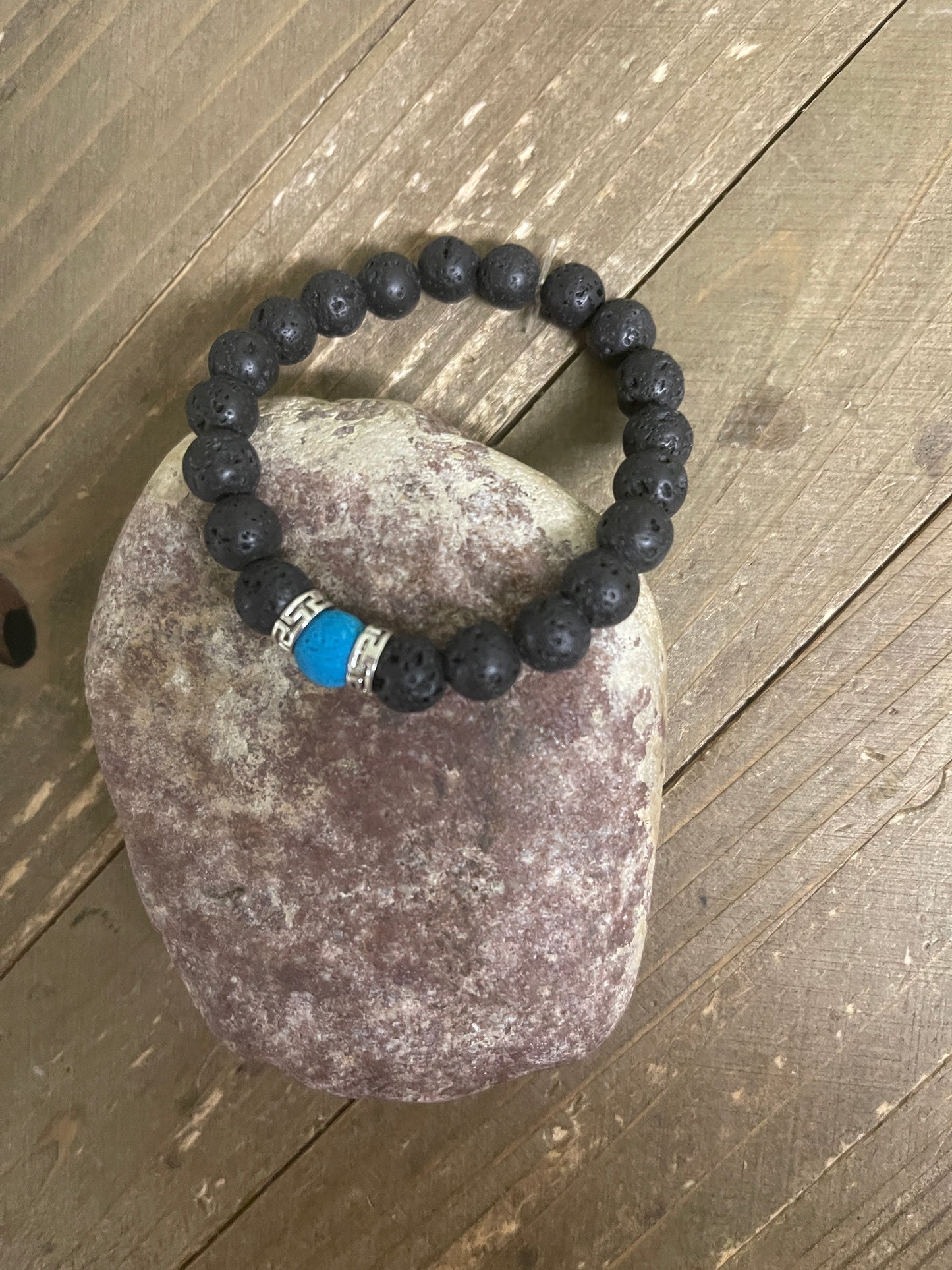 Black Lava Stone Beaded Elastic/Stretch Bracelets (4 to choose)