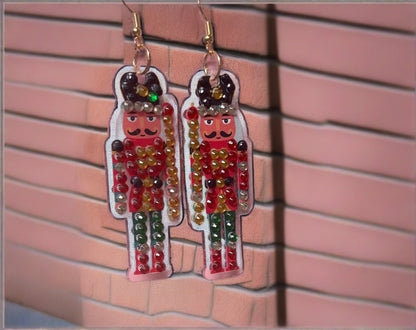 Christmas Earrings- Diamond Painting Nutcracker Wire Earrings-26Pink tiful of LOVE