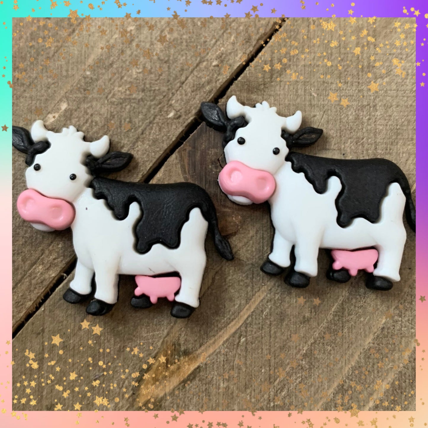 Moove-It Cow Standing Stud Earrings – Cute Plastic Farm Animal Jewelry