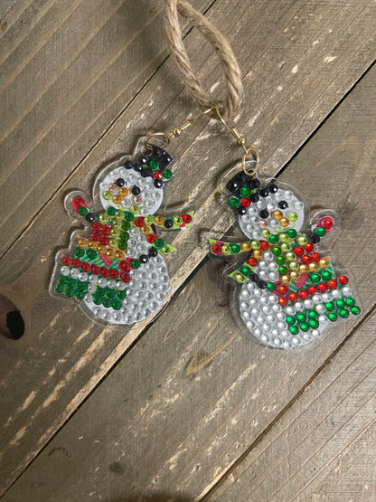 Christmas Earrings- Diamond Painting Snowman Wire Earrings-27Pink tiful of LOVE