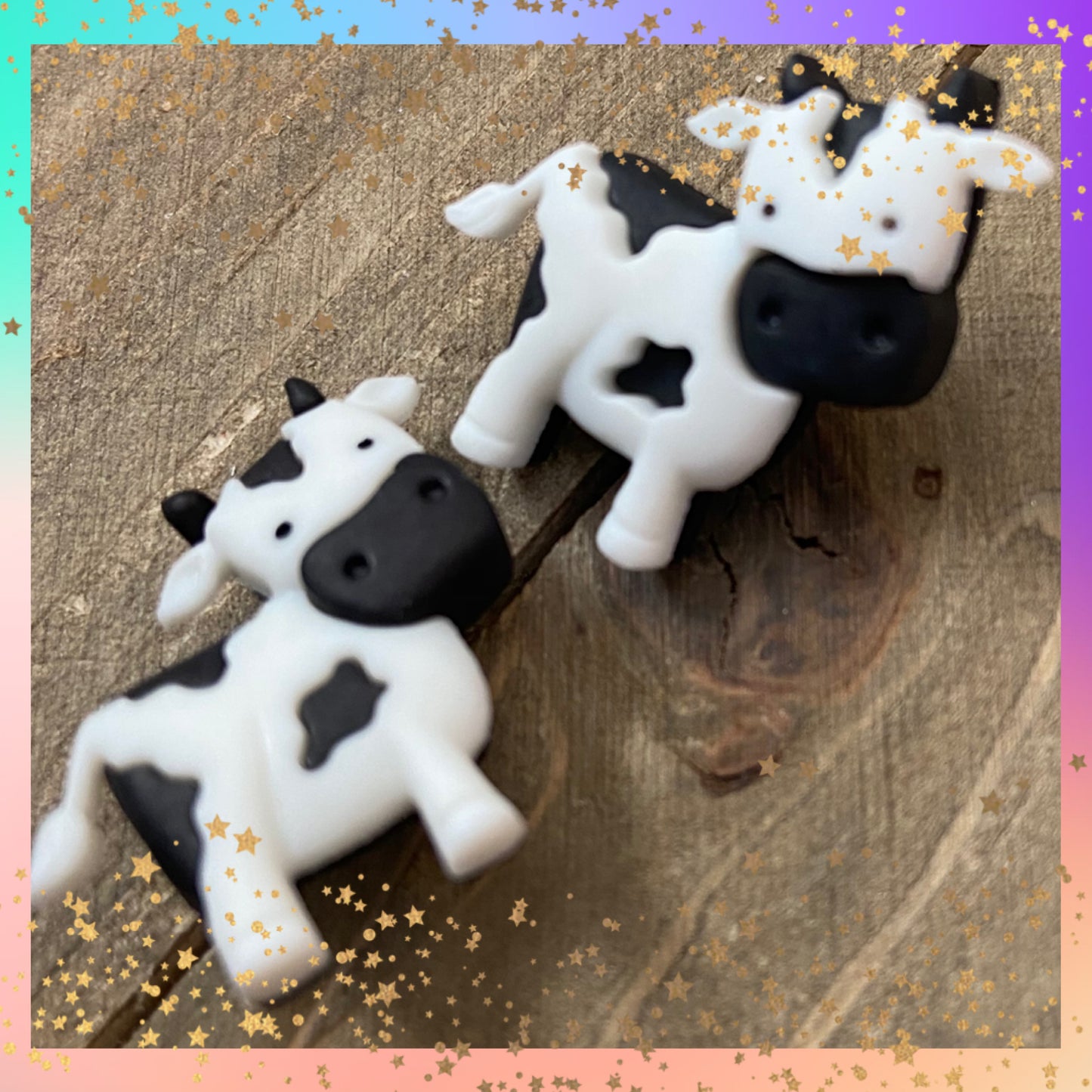 Barnyard Cow Stud Earrings – Cute Plastic Farm Animal Jewelry