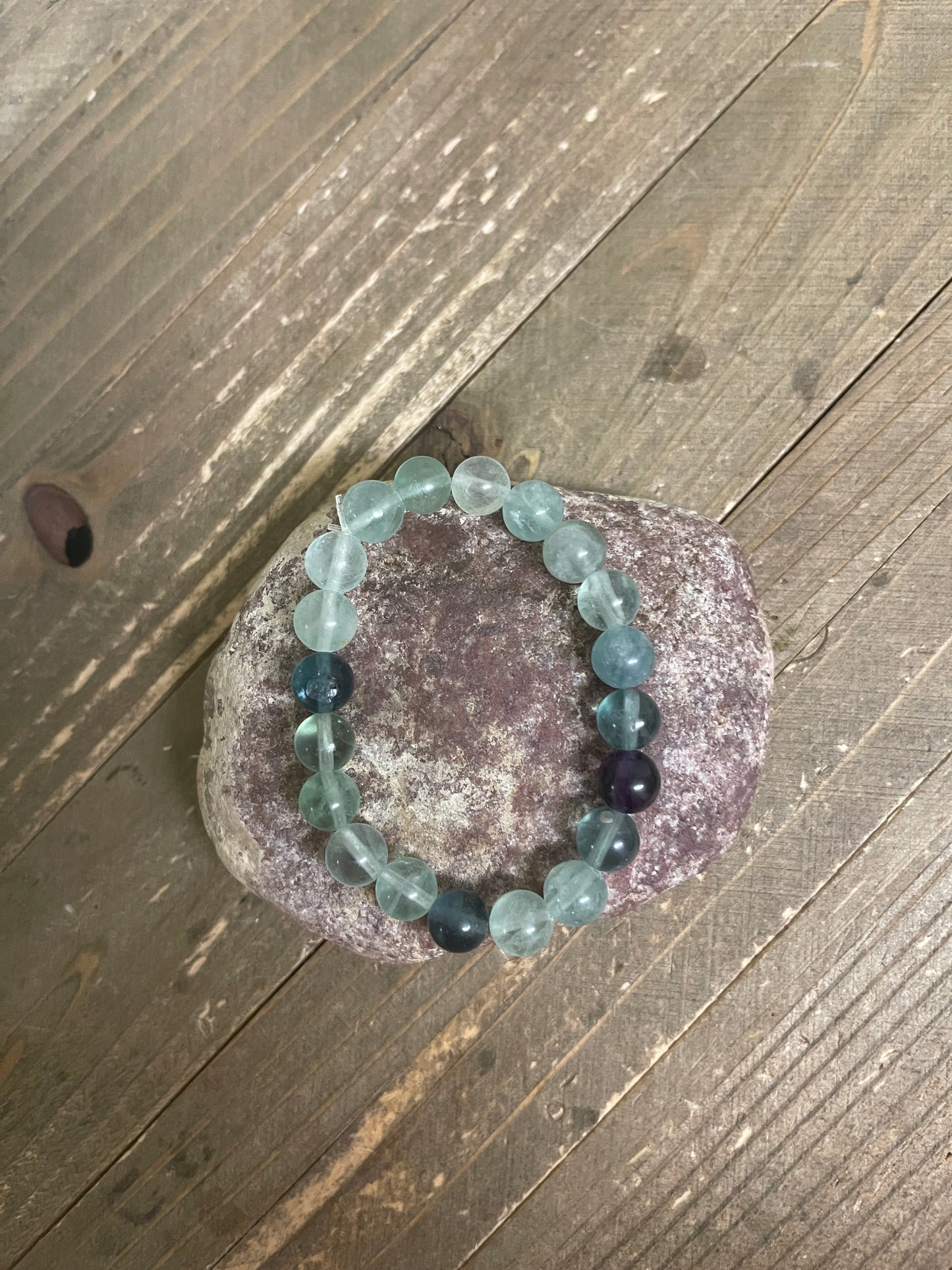 Green Fluorite Beaded Elastic/Stretch BraceletPink tiful of LOVE