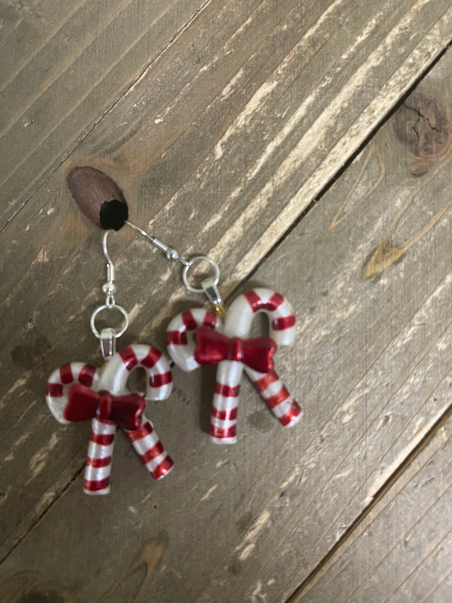 Christmas Candy Cane Wire Earrings