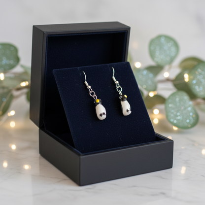 Ceramic Penguin Dangle Earrings – Winter Wonderland Charm Jewelry
