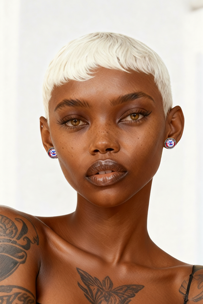 Phillies Baseball Glass Stud Earrings | 12mm Handmade Fan Jewelry