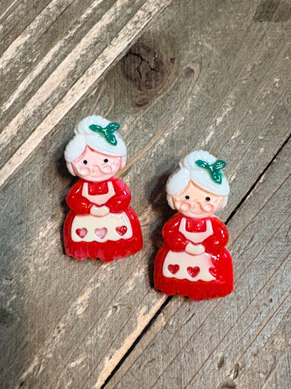 Magic of the Christmas Season Mrs. Claus Stud Earrings