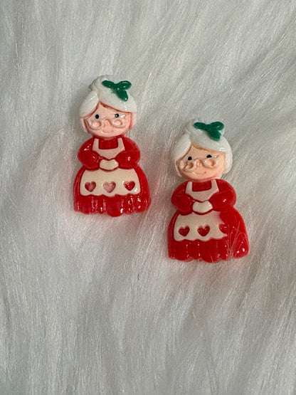 Magic of the Christmas Season Mrs. Claus Stud Earrings