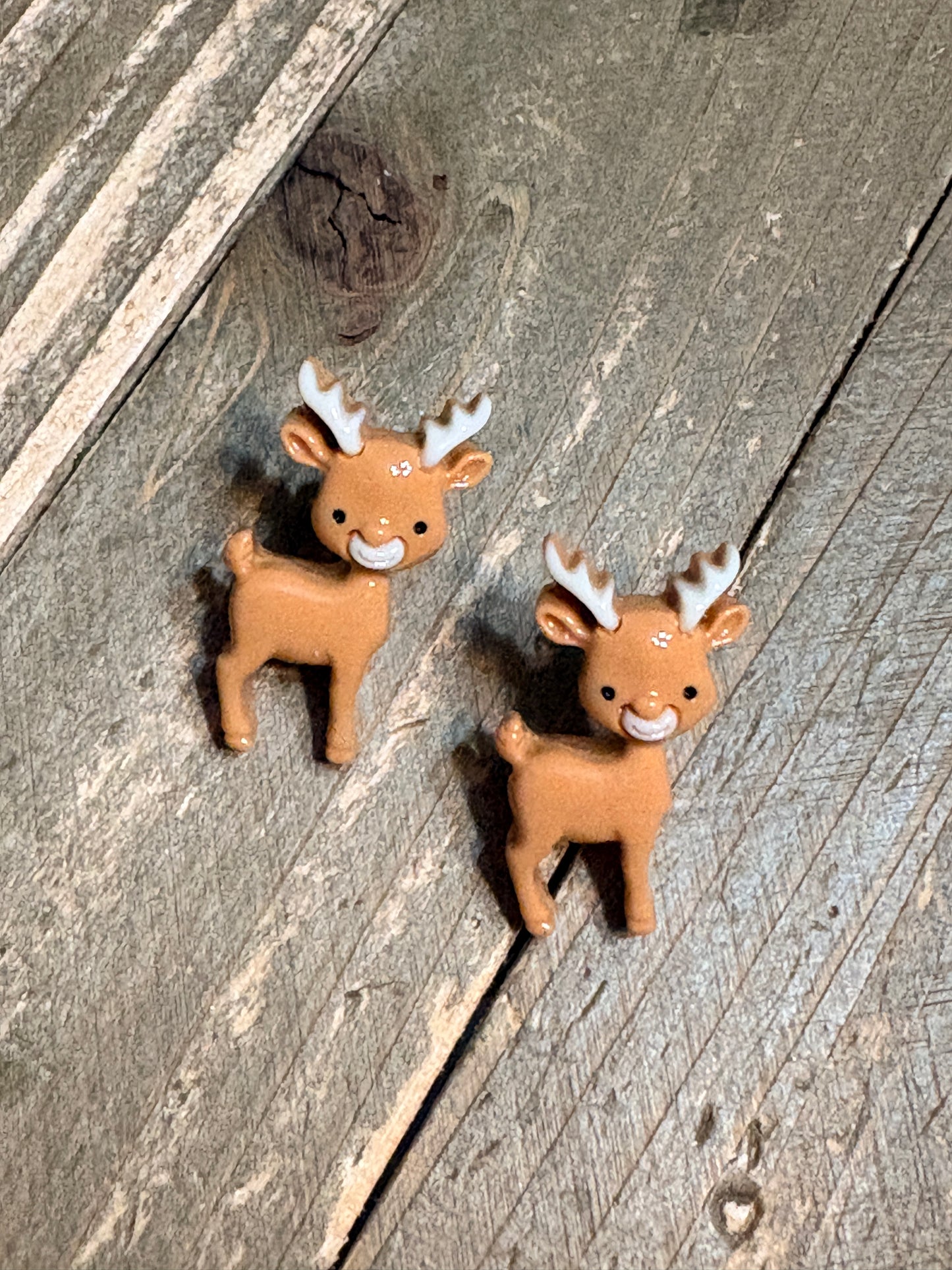 Happy Reindeer Stud Earrings | Festive Holiday Stud Earrings
