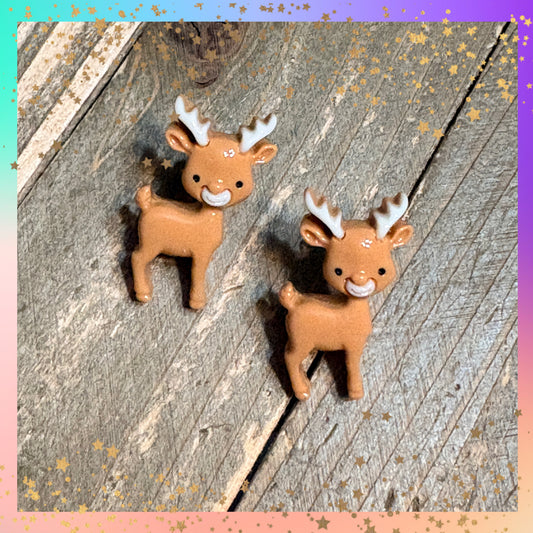 Happy Reindeer Stud Earrings | Festive Holiday Stud Earrings