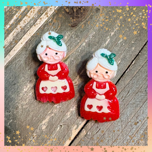 Magic of the Christmas Season Mrs. Claus Stud Earrings