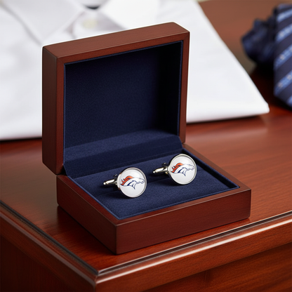 Denver Broncos Football Glass Stud Earrings | 12mm Handmade Fan Jewelry