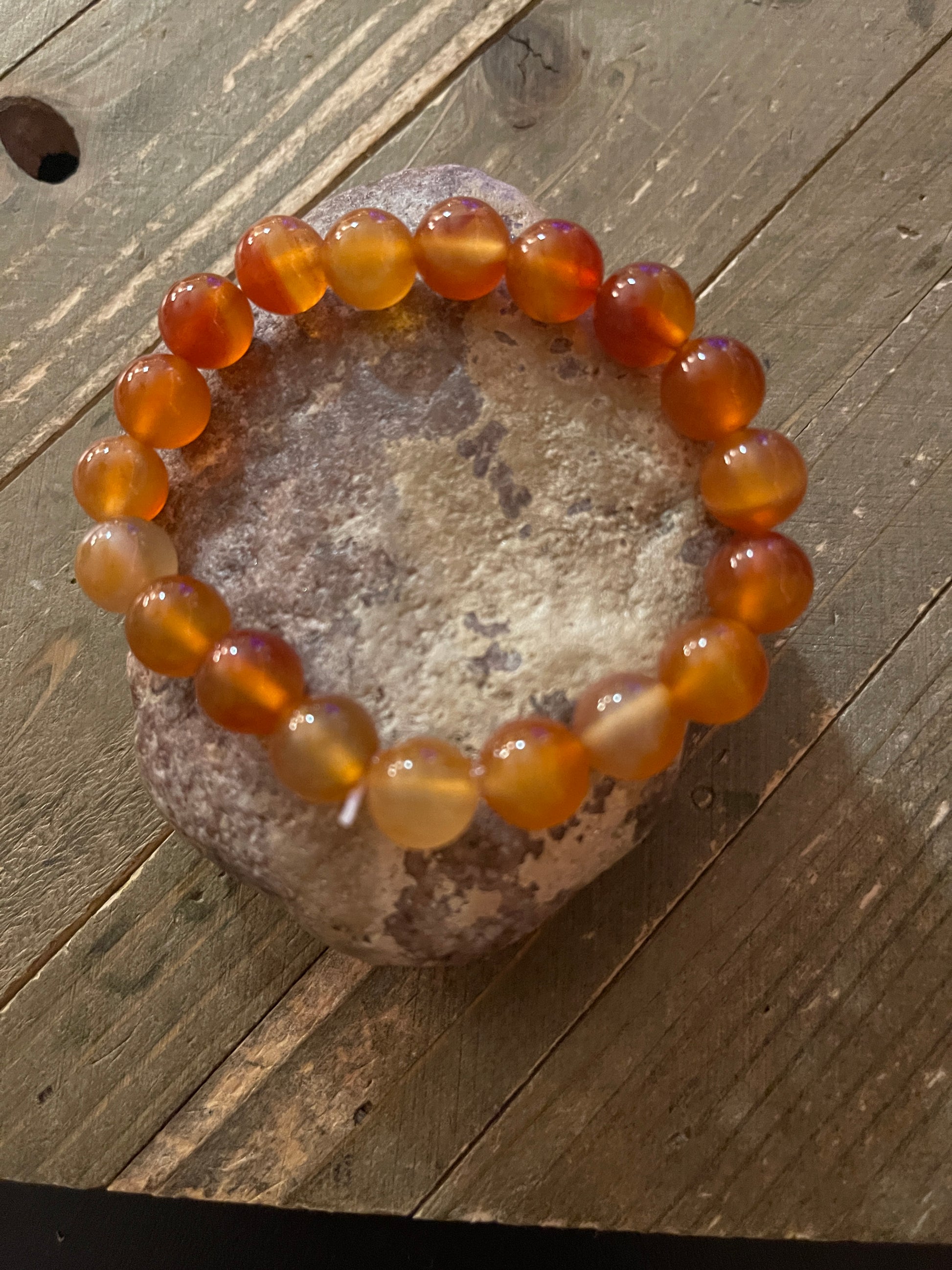 Carnelian Gemstone Beaded Elastic/Stretch BraceletPink tiful of LOVE